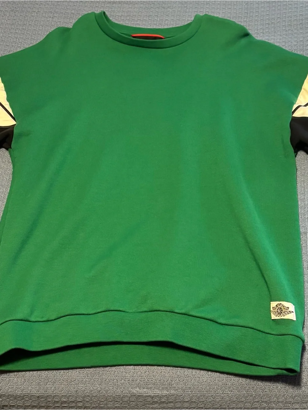 Jordan Kids Green Pullover Sweatshirt with Accent Sleeves